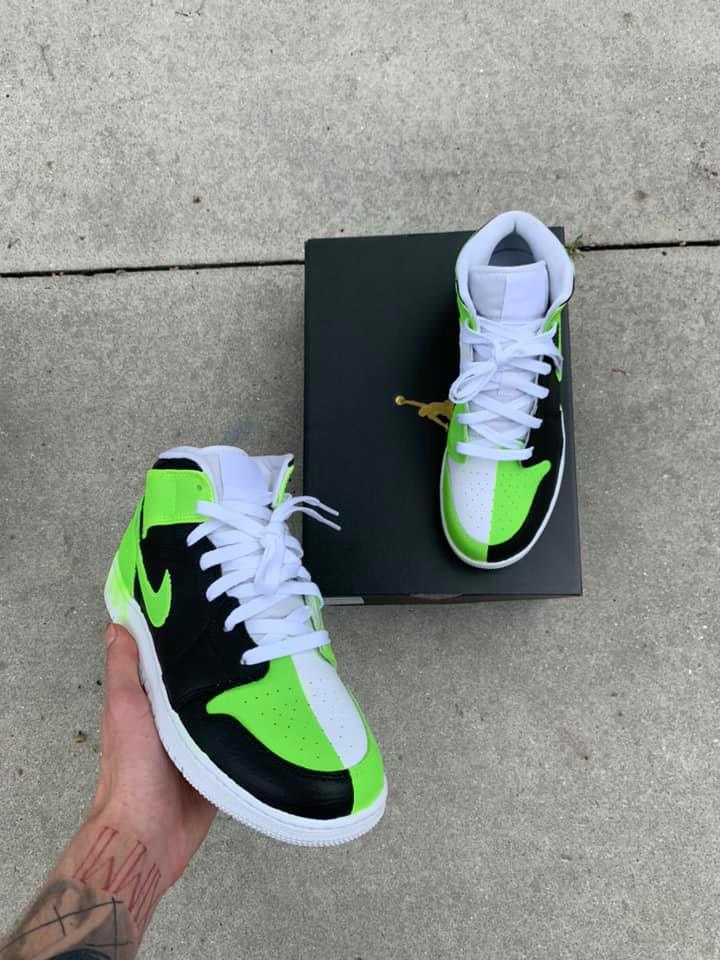 SPLIT Green x Jordan 1's