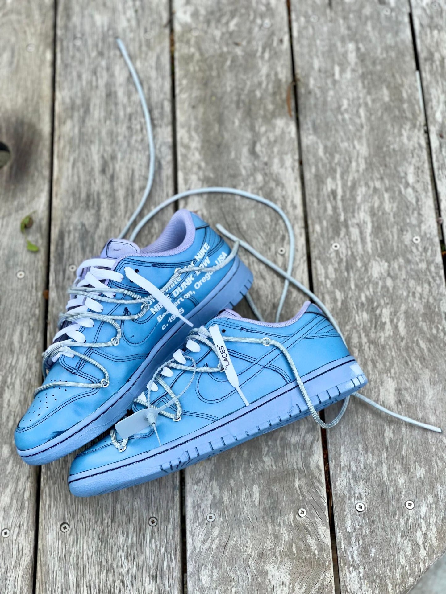 Custom Off-White Dunks - Blue