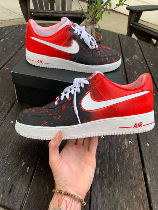 "AIR" - Black + Red Splatter