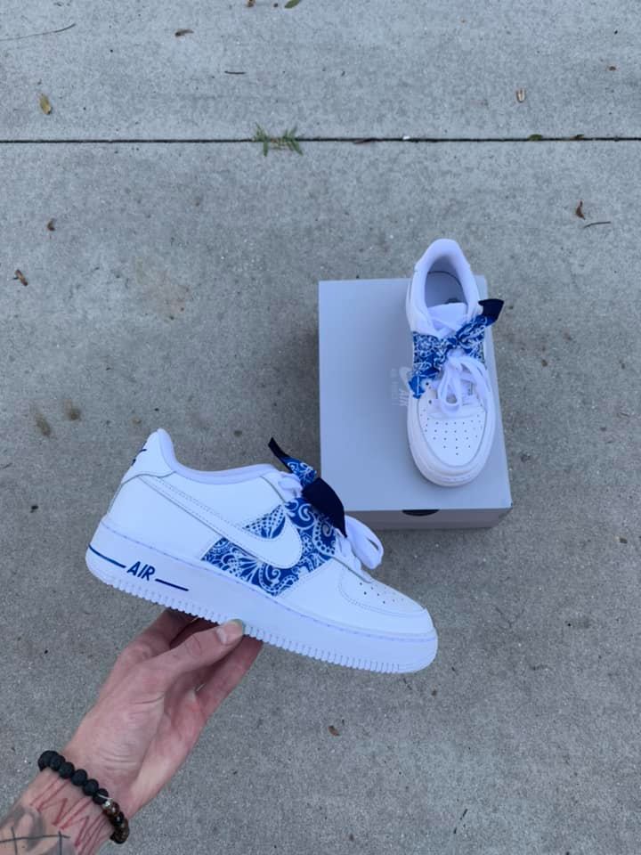 BLUE  BANDANA x Air Force 1 Lows