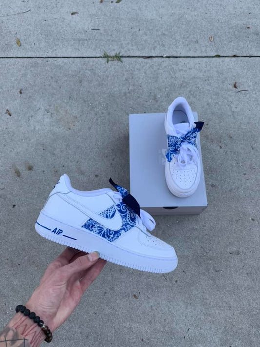 BLUE  BANDANA x Air Force 1 Lows