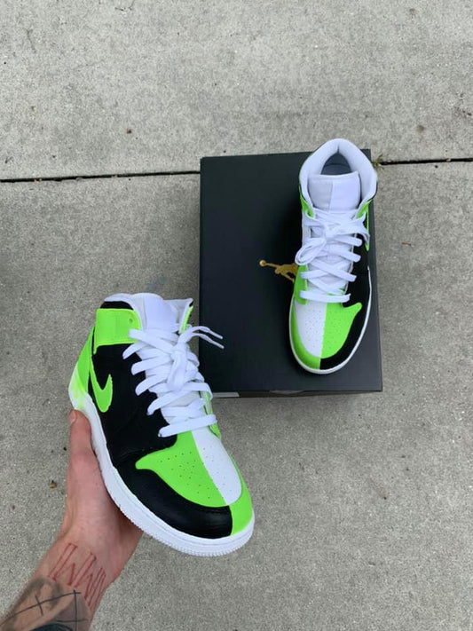 SPLIT Green x  Jordan 1's