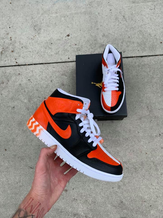 SPLIT Orange x  Jordan 1's