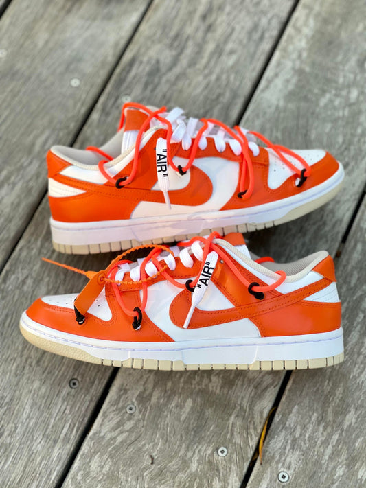 Custom Off-White Dunks - Orange + White