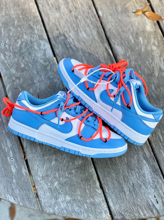 Custom Off-White Dunks - Blue + Orange