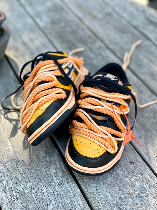 Custom Off-White Dunks - Orange + Black