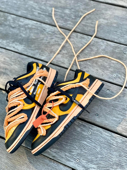 Custom Off-White Dunks - Orange + Black