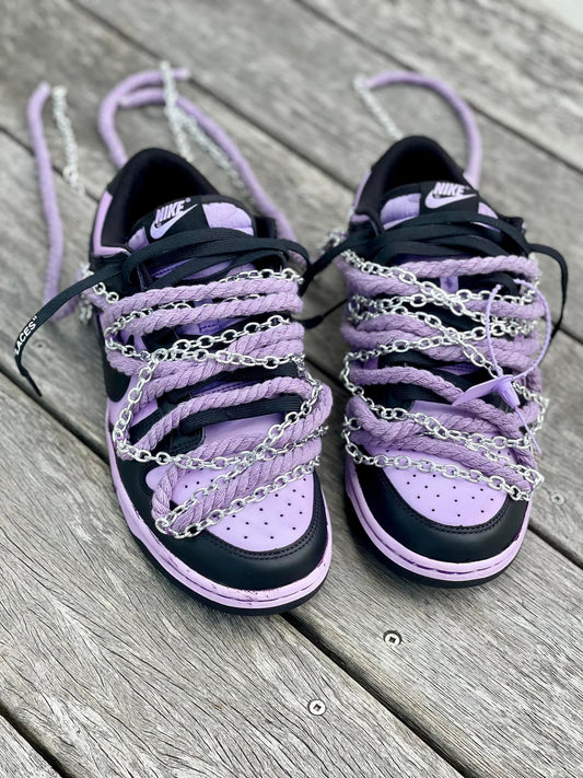 Custom Off-White Dunks - Purple + Black