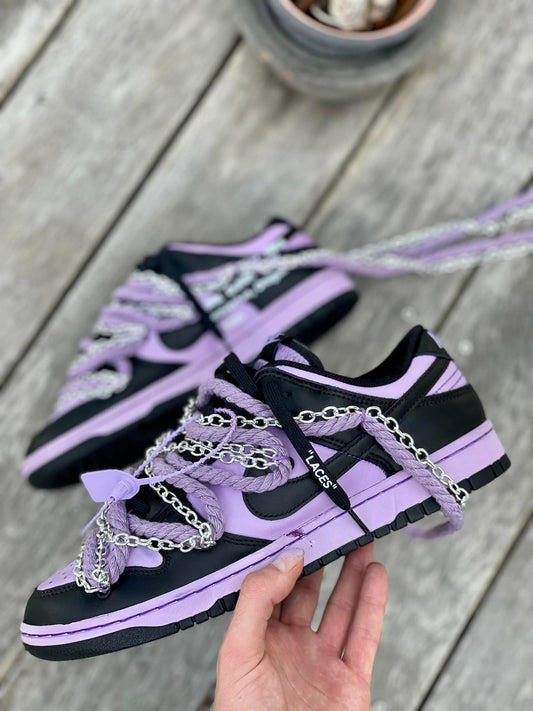 Custom Off-White Dunks - Purple + Black