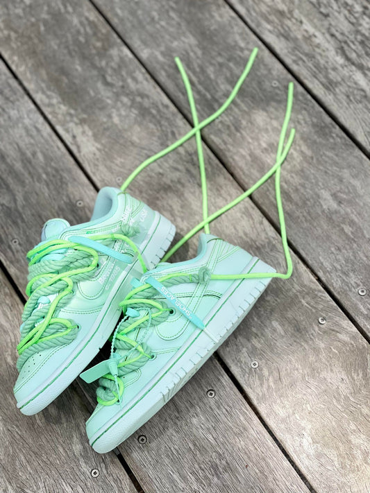 Custom Off-White Dunks - Green