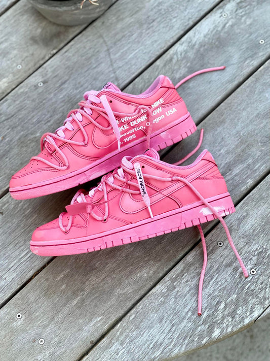 Custom Off-White Dunks - Dark Pink